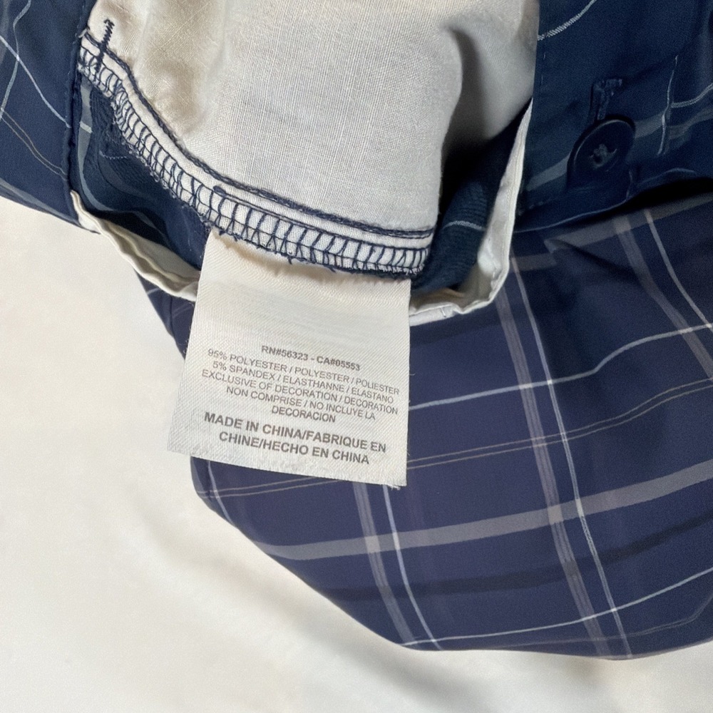 Nike Golf Dri-Fit Shorts Mens 36 Blue‎ Plaid Polyester Spandex Performance - Picture 8 of 9